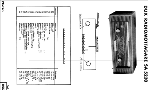 Pampas SA5230; Dux Radio AB; (ID = 1618139) Radio