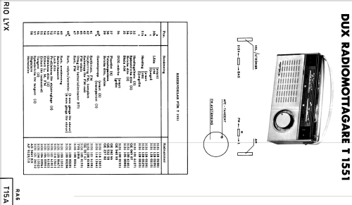 Rio T1551; Dux Radio AB; (ID = 1609370) Radio