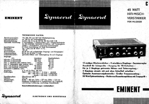 Eminent EMT; Dynacord W. (ID = 2095712) Ampl/Mixer