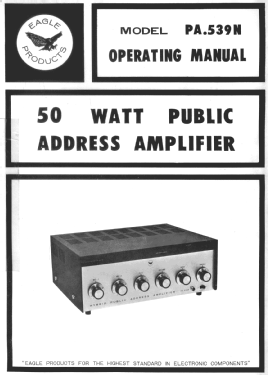 Hybrid Public Address Amplifier PA.539N; Eagle Products, (ID = 3045544) Ampl/Mixer