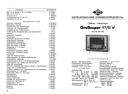 Großsuper 97/51W; EAK, Elektro- (ID = 293835) Radio