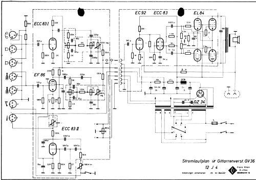 Gitarrenverstärker GV36; Eben, Franz, Dipl.- (ID = 1813033) Ampl/Mixer