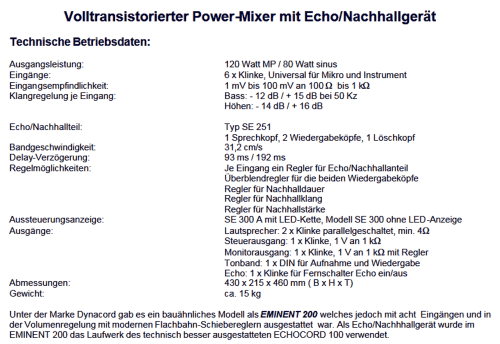 Echolette SE300A; Echolette Marke / (ID = 2973349) Ampl/Mixer