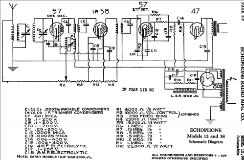 12 ; Echophone Radio, Inc (ID = 746994) Radio