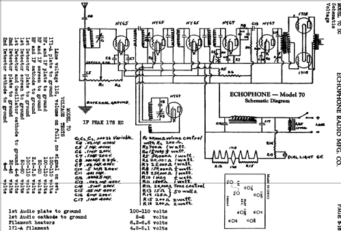 70 DC ; Echophone Radio, Inc (ID = 747025) Radio