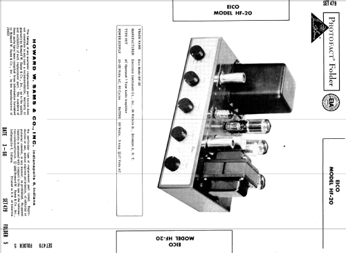 Audio Amplifier HF-20; EICO Electronic (ID = 542105) Ampl/Mixer
