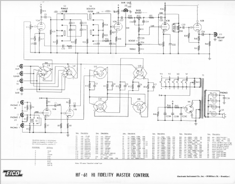 High Fidelity Master Control HF-61; EICO Electronic (ID = 2177958) Ampl/Mixer