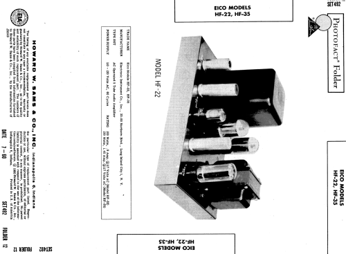 HiFi Power Amplifier HF-22; EICO Electronic (ID = 590025) Ampl/Mixer