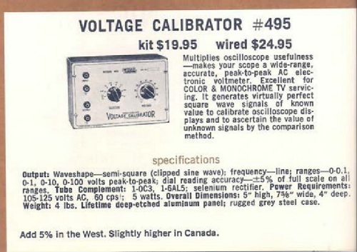 Scope Voltage Calibrator 495; EICO Electronic (ID = 2097548) Equipment