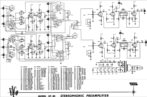 Stereo Dual Preamplifier HF-85; EICO Electronic (ID = 327482) Ampl/Mixer