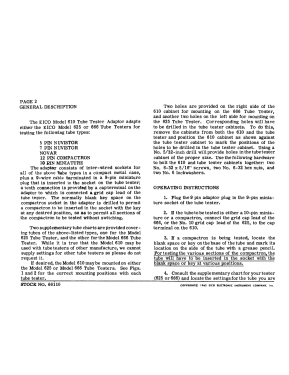 Tube Tester Adapter 610; EICO Electronic (ID = 2941270) Equipment