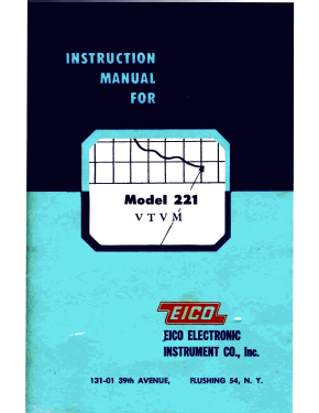 Vacuum Tube Voltmeter 221; EICO Electronic (ID = 2940710) Equipment