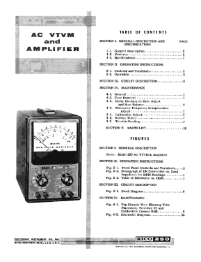 Vacuum Tube Voltmeter 250; EICO Electronic (ID = 2947851) Equipment