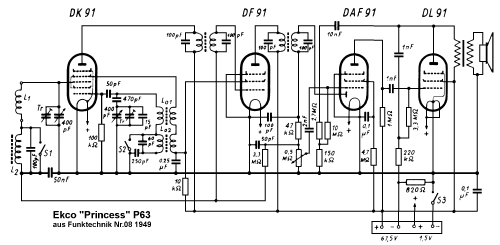 Princess P63; Ekco, E.K.Cole Ltd.; (ID = 256327) Radio