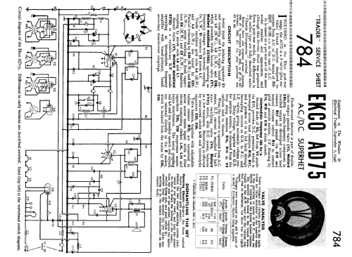 Round Ekco AD75; Ekco, E.K.Cole Ltd.; (ID = 2177276) Radio