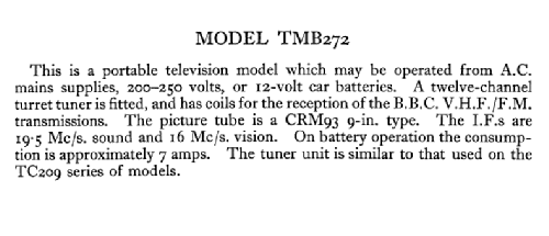 TMB272; Ekco, E.K.Cole Ltd.; (ID = 1315358) TV-Radio
