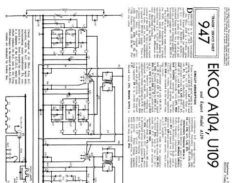 U109; Ekco, E.K.Cole Ltd.; (ID = 2276729) Radio