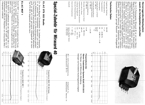Miracord 40; Elac Electroacustic (ID = 736023) Ton-Bild