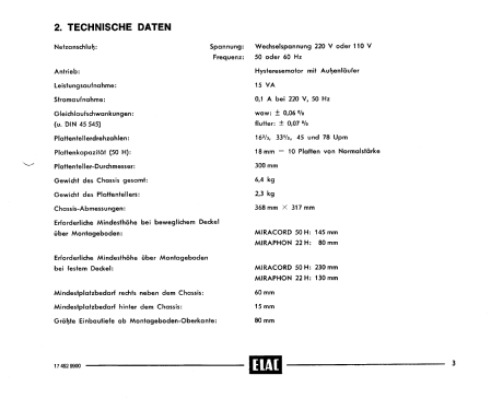 Miracord 50H; Elac Electroacustic (ID = 1195170) Ton-Bild