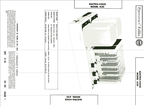 A-20; Electro-Voice Inc.; (ID = 2027614) Ampl/Mixer