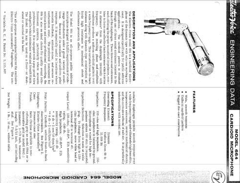 Cardioid Microphone 664; Electro-Voice Inc.; (ID = 977839) Mikrofon/TA