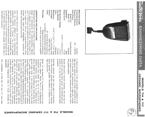 Ceramic Microphone 714; Electro-Voice Inc.; (ID = 1140854) Microphone/PU