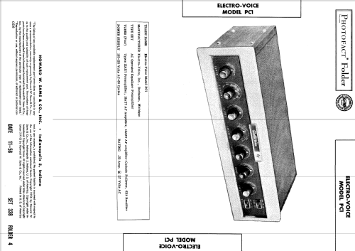 Preamplifier PC-1; Electro-Voice Inc.; (ID = 564263) Ampl/Mixer