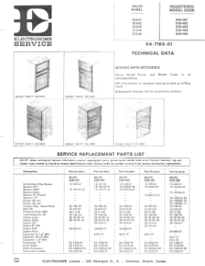 E00-403 code SC543 ; Electrohome Dominion (ID = 3294017) Speaker-P