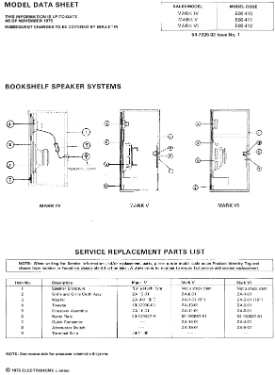 E00-412 code Mark VI ; Electrohome Dominion (ID = 3293754) Speaker-P