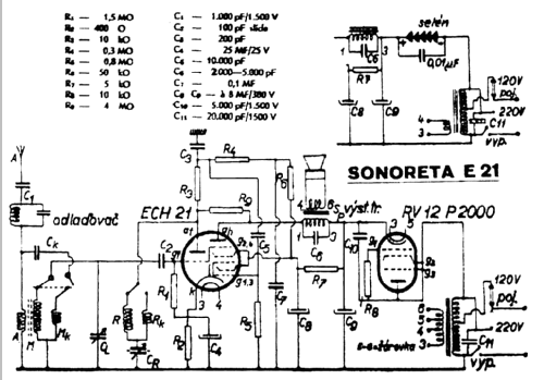 Sonoreta E21; Elektra, Pražský (ID = 168997) Radio