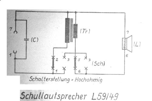 Schullautsprecher Typ 106 L59/49; Elektro-Mechanik (ID = 351398) teaching