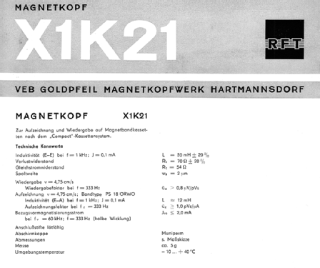 Magnetkopf X1K21; Elektroakustik (ID = 1991713) Radio part