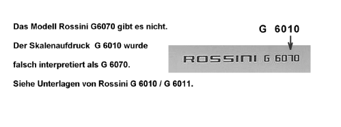 Rossini G6070; Elektroakustik (ID = 1631162) Radio