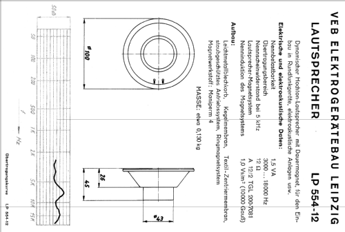 Lautsprecher-Chassis LP554; Elektrogerätebau (ID = 746728) Parleur