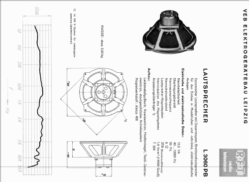 Lautsprecherchassis L3060PB; Elektrogerätebau (ID = 2104310) Altavoz-Au