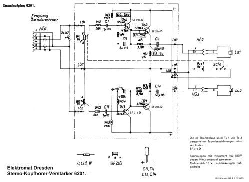 Stereo-Kopfhörerverstärker 6201-02; Elektromat, VEB; (ID = 2417882) Ampl/Mixer