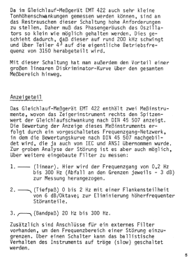 Gleichlauf-Messgerät EMT 422; Elektromesstechnik (ID = 2921676) Equipment