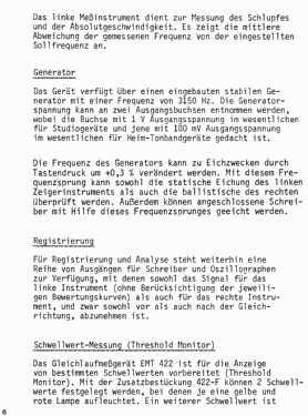 Gleichlauf-Messgerät EMT 422; Elektromesstechnik (ID = 2921677) Equipment