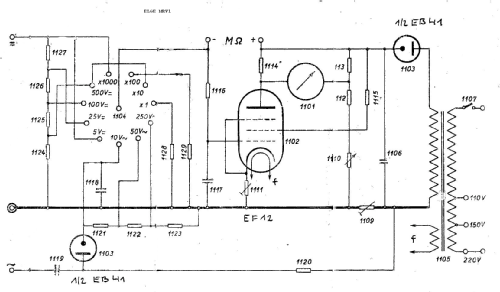 Röhrenvoltmeter Valvimeter MRV1; ELGE Erzeugung (ID = 2433010) Ausrüstung