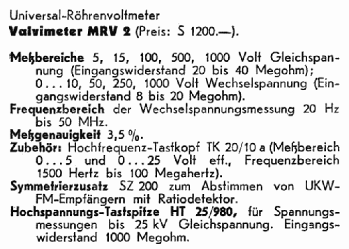 Valvimeter MRV2; ELGE Erzeugung (ID = 305609) Equipment