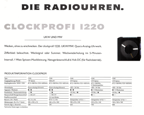 Clockprofi 1220; Elin AG für (ID = 2080291) Radio