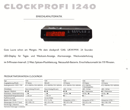 Clockprofi 1240; Elin AG für (ID = 2080314) Radio