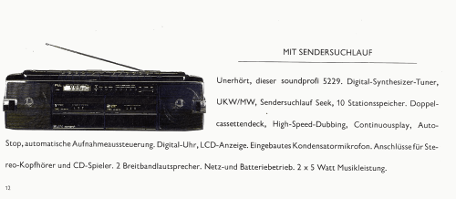 Stereo-Radiorecorder Soundprofi 5229; Elin AG für (ID = 2080252) Radio