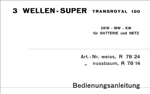 Transroyal 100 ; Elite; Kaufhof (ID = 1193402) Radio