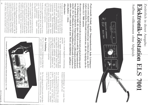 Elektronik Lötstation ELS 7001; ELV Elektronik AG; (ID = 1643956) Ausrüstung