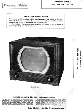 650 Ch= 120118B; Emerson Radio & (ID = 2788191) Television