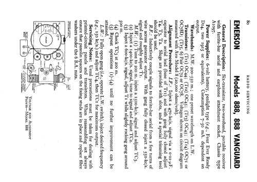 Vanguard 888 Ch= A1097; Emerson Electronics (ID = 579390) Radio