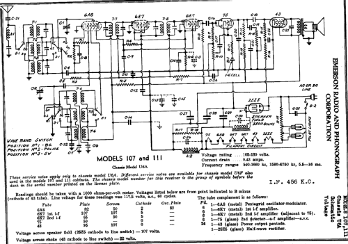 111 Ch= U-6-A; Emerson Radio & (ID = 280783) Radio