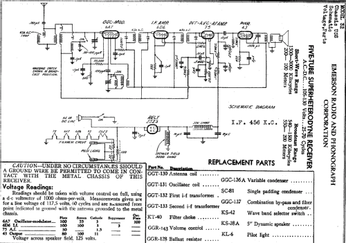 32 Ch= U-5-S; Emerson Radio & (ID = 280325) Radio