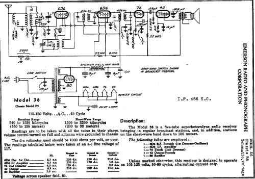 36 Ch= B-5; Emerson Radio & (ID = 280359) Radio
